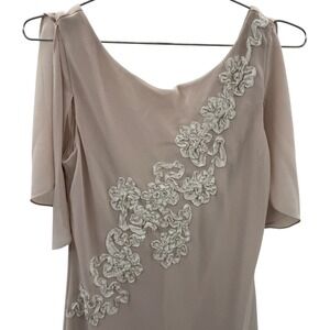 Vintage Patra Floral Embellished Ruffle Hem Maxi Dress Size 10 Fairy Goddess